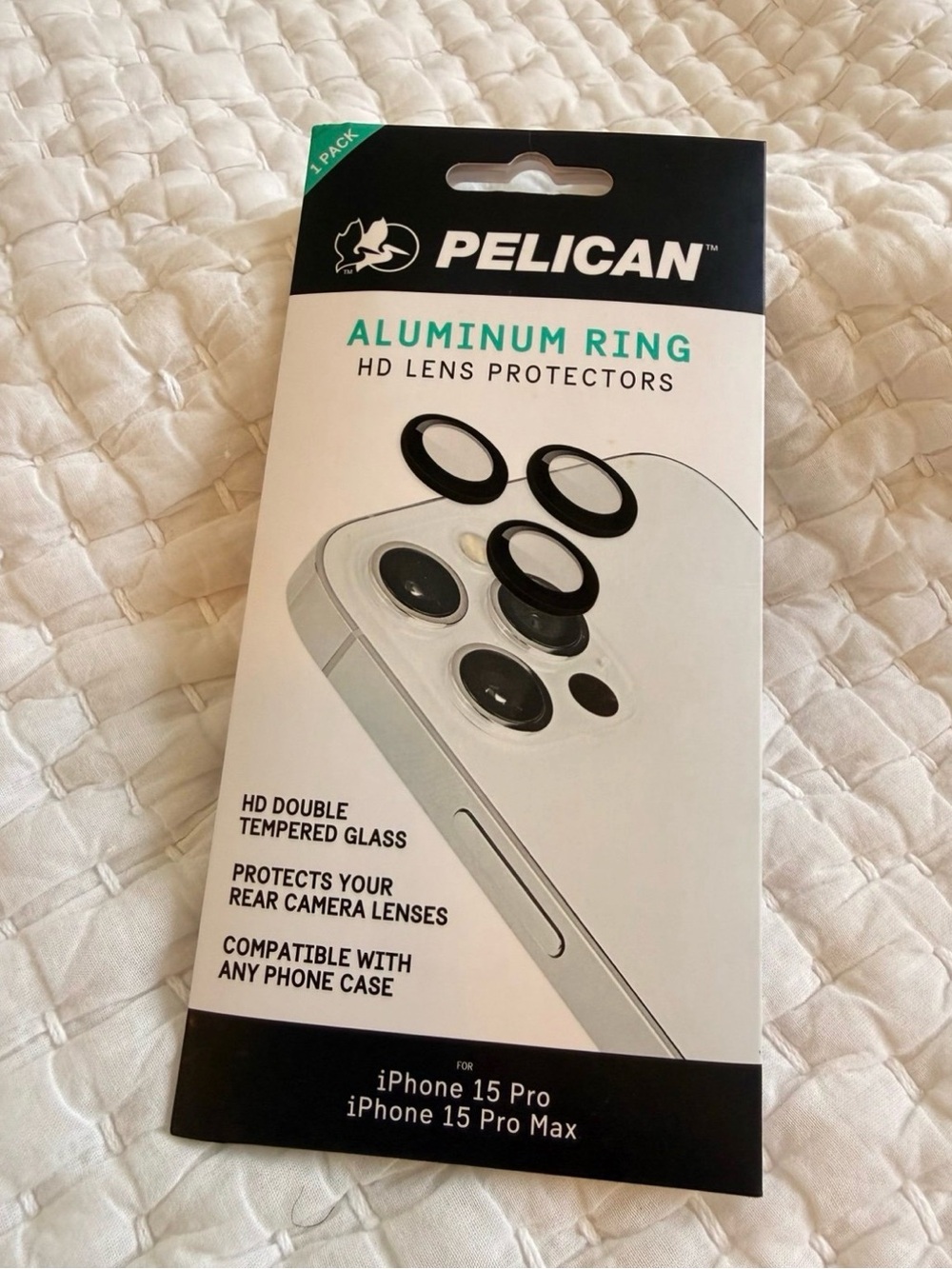 Pelican Aluminum Ring HD Lens Protectors for iPhone 15 Pro/15 Pro Max